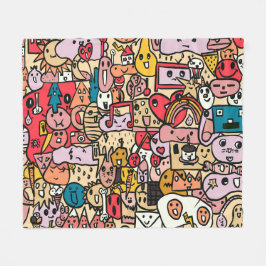 Tekenteken met tekenfilm met handtekening Kinder s Fleece Deken