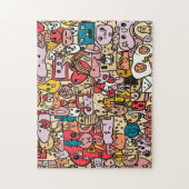 Tekenteken met tekenfilm met handtekening Kinder s Legpuzzel (Verticaal)