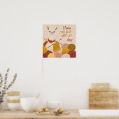 Tekentjeslama met een gebreide sjaal poster (Keuken)