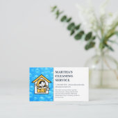 Tekentrilpoetsende | Blauwe zeepbellen Visitekaartje (Staand voorkant)