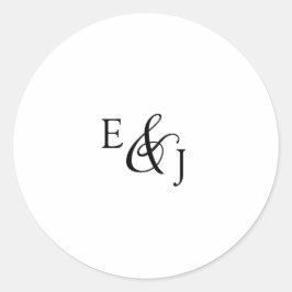  tekenvelopzegels voor monogram-weddenschap ronde sticker