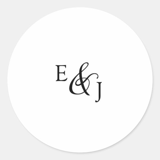 tekenvelopzegels voor monogram-weddenschap ronde sticker (Voorkant)