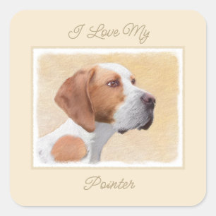 Tekenverf - Kute Original Dog Art Square St Vierkante Sticker