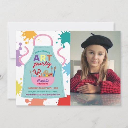 Tekenverf voor kunstschilderijen Schort voor kunst Kaart (Voorkant)