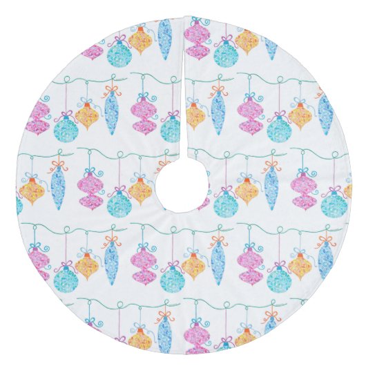 Tekenversieringsrok Fleece Kerstboom Rok (Voorkant)