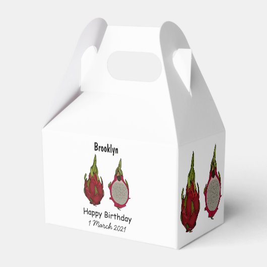 Tekenvruchtenafbeelding cartoon bedankdoosjes (Achterkant)