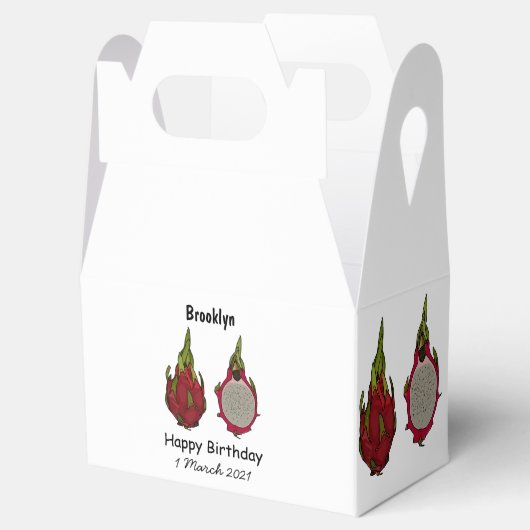 Tekenvruchtenafbeelding cartoon bedankdoosjes (Geopend)