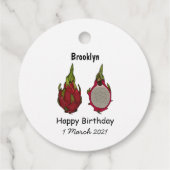 Tekenvruchtenafbeelding cartoon bedankjes labels (Achterkant)