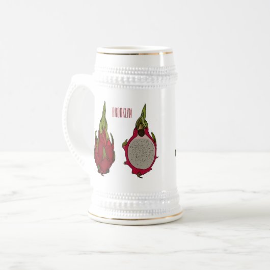 Tekenvruchtenafbeelding cartoon bierpul (Voorkant links)