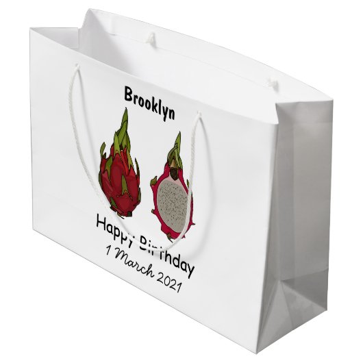 Tekenvruchtenafbeelding cartoon groot cadeauzakje (Achterkant Gekanteld)