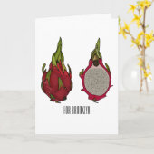 Tekenvruchtenafbeelding cartoon kaart (Gele Bloem)