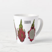 Tekenvruchtenafbeelding cartoon latte mok (Rechterhoek)