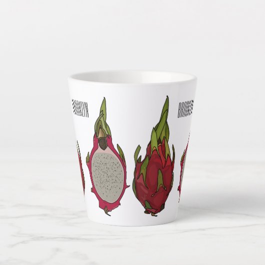 Tekenvruchtenafbeelding cartoon latte mok (Voorkant)