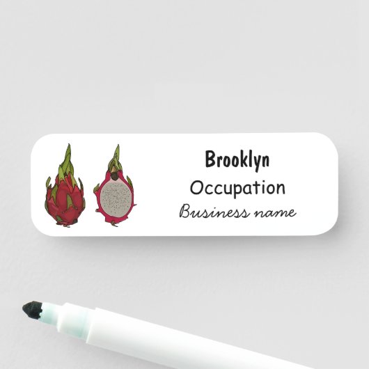 Tekenvruchtenafbeelding cartoon naamplaatje (In situ)