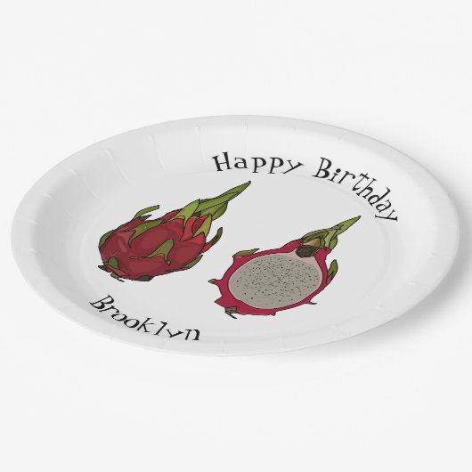 Tekenvruchtenafbeelding cartoon papieren bordje (Gekanteld)