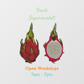 Tekenvruchtenafbeelding cartoon raamsticker (Vel)