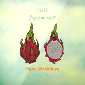 Tekenvruchtenafbeelding cartoon raamsticker (Vel 3)