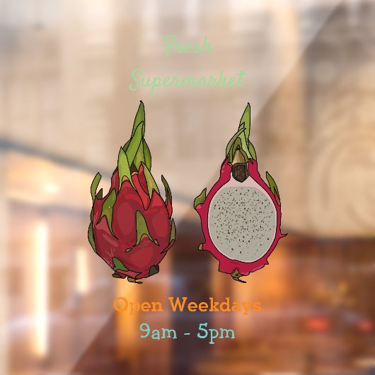 Tekenvruchtenafbeelding cartoon raamsticker (Vel 2)