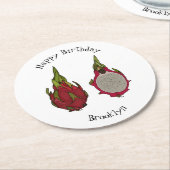 Tekenvruchtenafbeelding cartoon ronde kartonnen onderzetter (Gebogen)