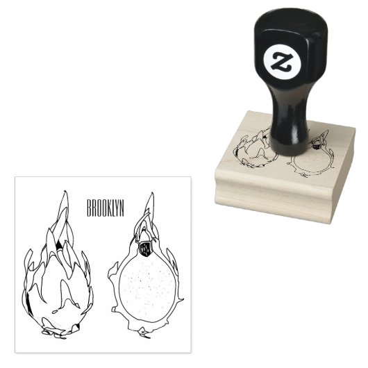 Tekenvruchtenafbeelding cartoon rubberstempel (Gestempeld)