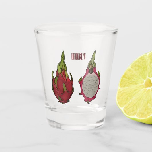 Tekenvruchtenafbeelding cartoon shot glas (Voorkant)