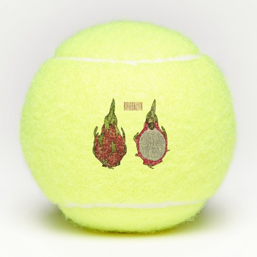 Tekenvruchtenafbeelding cartoon tennisballen (Voorkant)