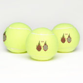 Tekenvruchtenafbeelding cartoon tennisballen (Multi)