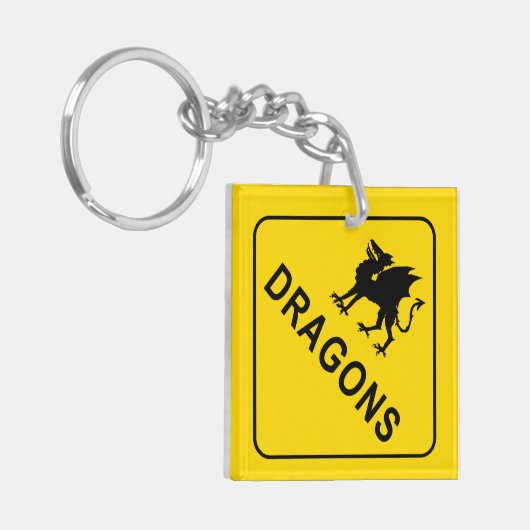 Tekenwaarschuwingsbord Sleutelhanger (Voorkant Links)