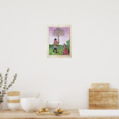 Tekenzagen van een boom poster (Keuken)