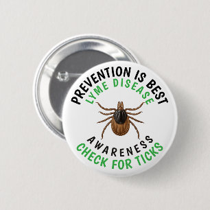 Tekenziekte bewustzijn Herten_teek Ronde Button 5,7 Cm