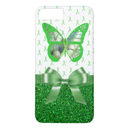 Tekenziekte Bewustzijn Vlinder Nep Glitter Case-Mate iPhone Case (Achterkant)