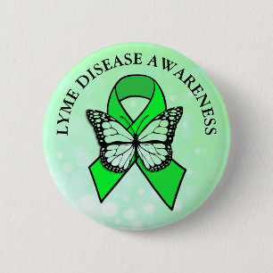 Tekenziekte-bewustzijn Vlinderlint Ronde Button 5,7 Cm