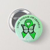 Tekenziekte-bewustzijn Vlinderlint Ronde Button 5,7 Cm (Voorkant /achterkant)
