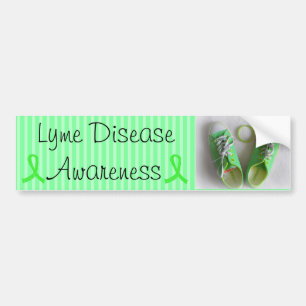 Tekenziekte-bewustzijnsschoenen en -armband bumper bumpersticker