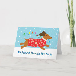 Tekkel door de Vakantie van Kerstmis van de Sneeuw Feestdagen Kaart