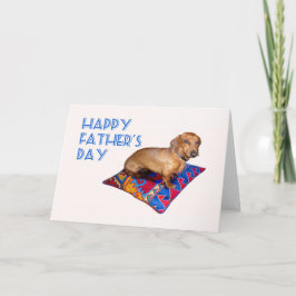 Tekkel op kussen, Gelukkig Vaderdag Kaart