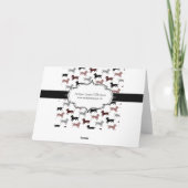 Tekkels in het Leuke Patroon van het Damast Bedankkaart (Achterkant)