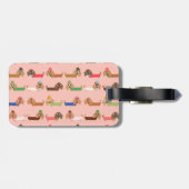 Tekkels op Roze Bagagelabel (Achterkant horizontaal)