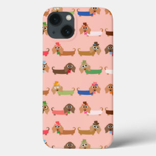 Tekkels op Roze iPhone 13 Hoesje