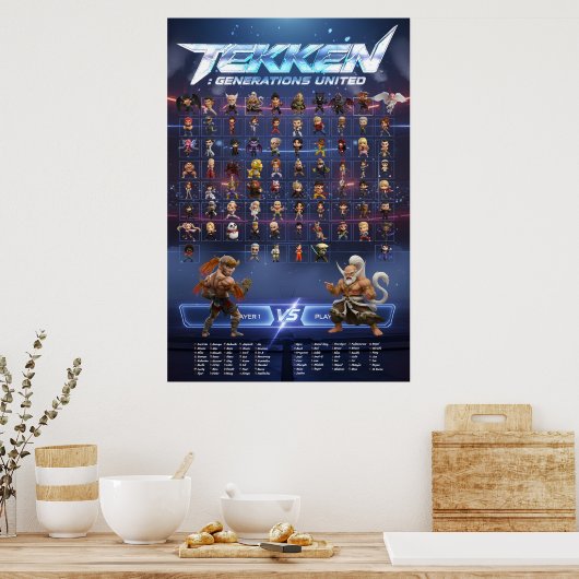 Tekken Chibi Characters Vertical Wall Poster (Keuken)