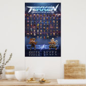 Tekken Chibi Karakters Verticale Muurposter Poster (Keuken)