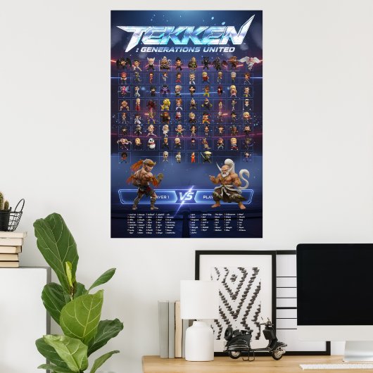 Tekken Chibi Karakters Verticale Muurposter Poster (Thuiskantoor)
