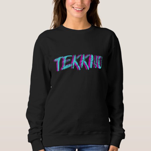 Tekkno Techno Mannen Tekke Raver Party Techno Meis Trui (Voorkant)