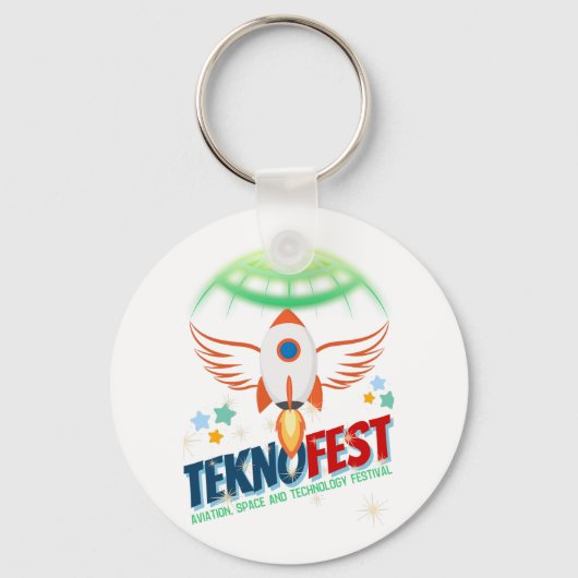 TEKNOFEST Rocket Design - Luchtvaart en Technologi Sleutelhanger (Voorkant)