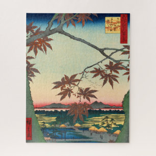 Tekona heiligdom en gekoppelde brug door Hiroshige Legpuzzel