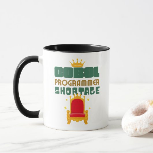 Tekort aan Cobol programmeurs Mok (Met donut)