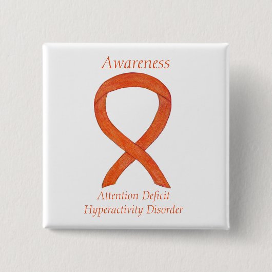 Tekort aan hyperactiviteitsstoornis (ADHD) Pijn Vierkante Button 5,1 Cm (Voorkant)