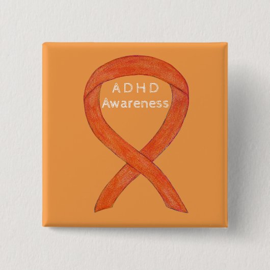 Tekort aan hyperactiviteitsstoornis (ADHD) Pijn Vierkante Button 5,1 Cm (Voorkant)
