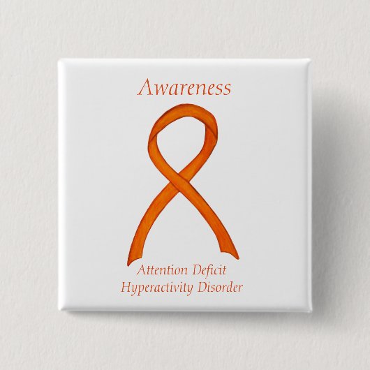 Tekort aan hyperactiviteitsstoornis (ADHD) Pijn Vierkante Button 5,1 Cm (Voorkant)