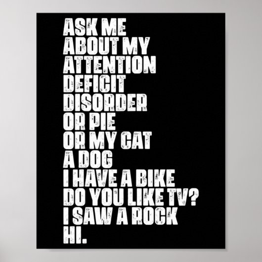 Tekort stoornis Dyslexie Asperger Spectrum Poster (Voorkant)